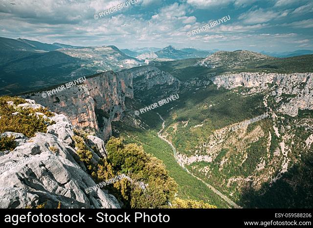 Gorges Du Verdo. Beautiful amazing landscape of the Gorges Du Verdon in south-eastern France. Provence-Alpes-Cote d'Azur