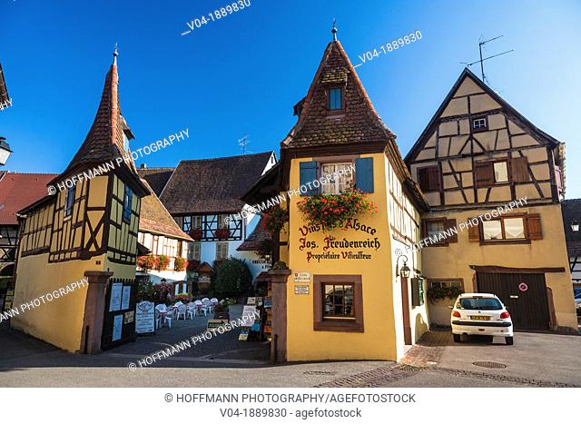 Picturesque winery in Eguisheim, Alsace, France, Europe