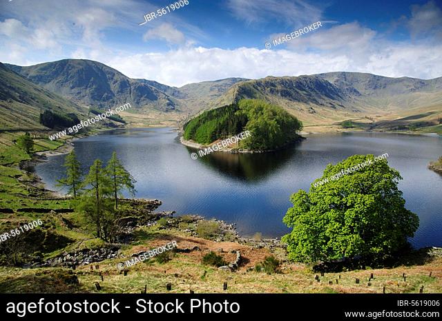 Highland reservoir view, Haweswater reservoir, Mardale Valley, Lake District, Cumbria, England, United Kingdom, Europe