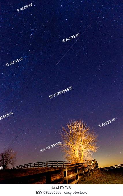 View of Geminid meteor shower on December 14, 2012