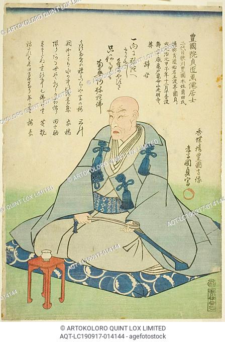 Memorial Portrait of Utagawa Kunisada I (Kochoro Toyokuni shozo), 1864, Utagawa Kunisada II (Kunimasa III, Toyokuni IV), Japanese, 1823–1880, Japan