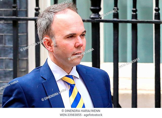 Britain's Prime Minister Theresa May leaves No. 10 Downing Street to make statement in House of Commons. Featuring: Gavin Barwell Where: London