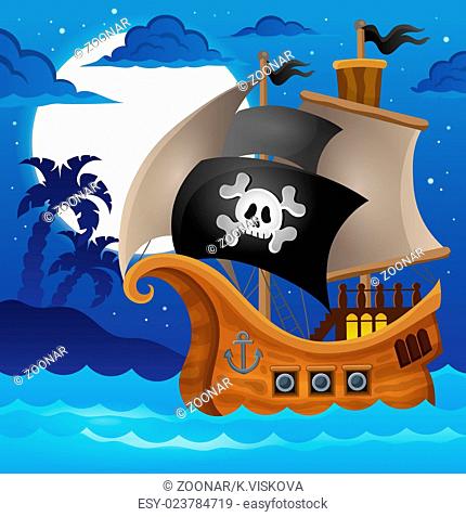 Pirate ship topic image 2 - picture illustration