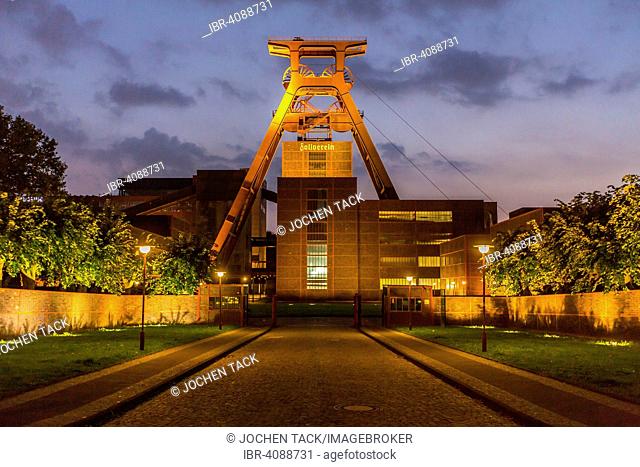 UNESCO World Heritage site Zeche Zollverein, double winding tower, shaft 12, Essen, North Rhine-Westphalia, Germany