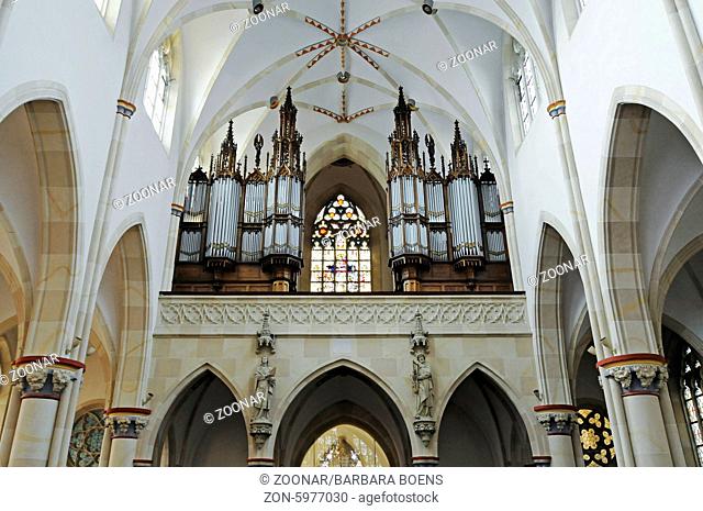 Organ, Pilgrimage church of St Ida, basilica, Herzfeld, Muensterland region, Germany, Europe, Orgel, Wallfahrtskirche St Ida, Basilika, Herzfeld, Muensterland