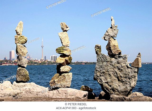 Balanced rocks, Lake Ontario, Toronto, Ontario, Canada