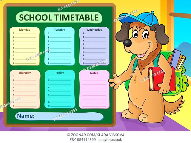 Weekly school timetable design 8 - picture illustration