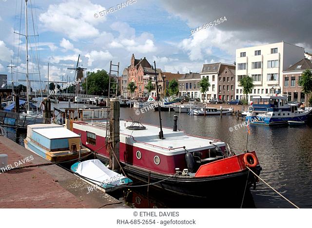 The historic inner city harbour of Delfthaven, Rotterdam, Netherlands, Europe