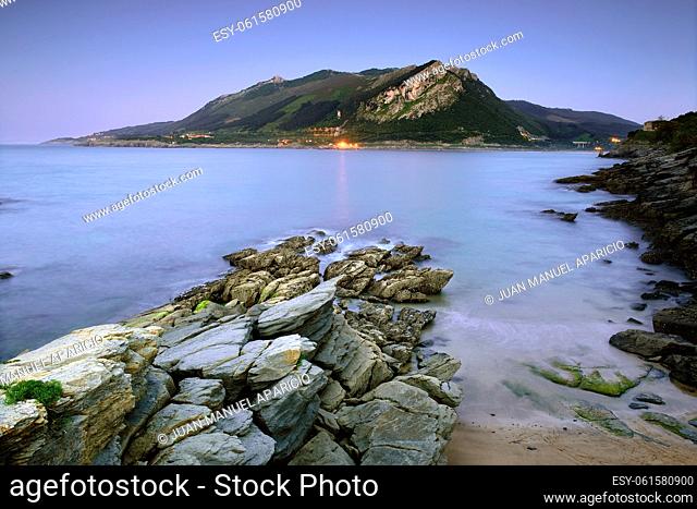 Sonabia at sunset, Castro Urdiales, Cantabria, Spain, Europe