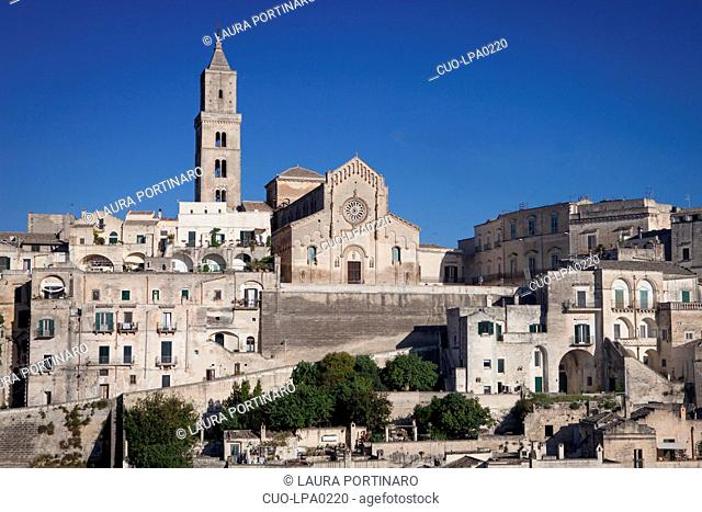 View of the Cathedral, Matera, Lucania, Basilicata, South Italy, Italy, Europe