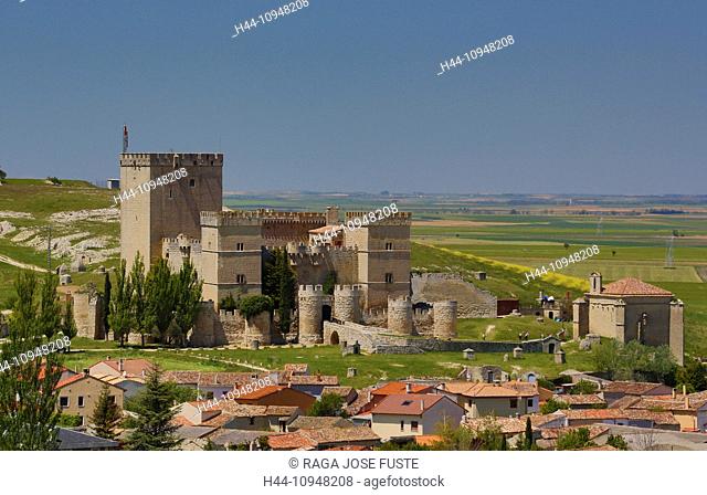 Ampudia, Castilla, Castile, Leon, Palencia, Province, belfry, castle, church, city, energy, history, landscape, pueblo, Spain, Europe, touristic, travel, wind