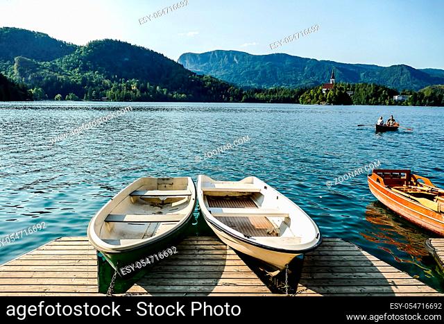 boats on lake, beautiful photo digital picture