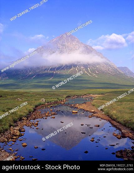 Scotland, Highland, Lochaber, Buachaille Etive Mor. This mountain is situated at the head of both Glen Coe and Glen Etive and on the edge of Rannoch Moor