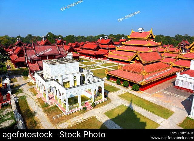 Buildings of Royal Palace in Mandalay, Myanmar (Burma)