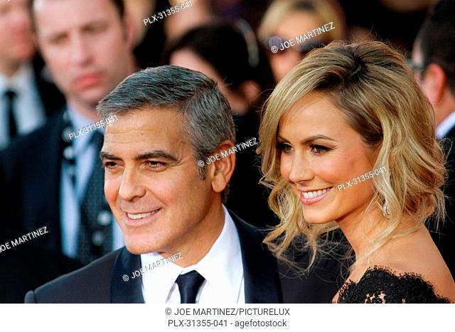 George Clooney and Stacy Keibler at the 18th Annual Screen Actors Guild Awards. Arrivals held at the Shrine Auditorium in Los Angeles, CA, January 29, 2012