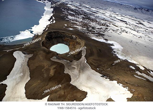 Askja, Stratovolcano located in the remote part of the Central Highlands of Iceland The last eruption of the Askja was in 1961  Oskjuvatn is a large crater lake...