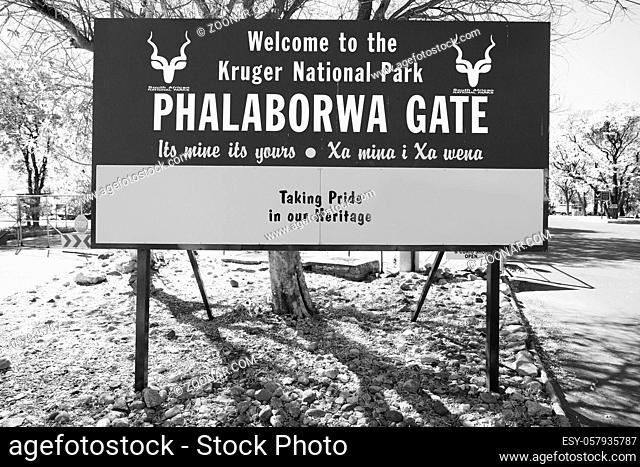 blur in south africa gate signal entrance kruger  national park