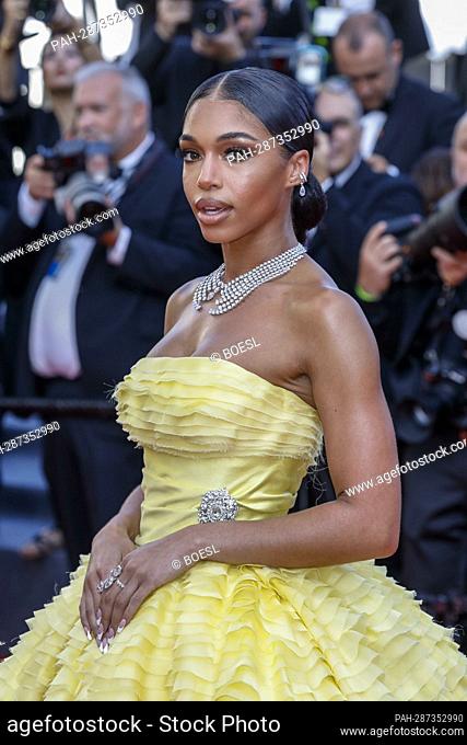 Lori Harvey attends the Opening Ceremony and red carpet of 'Final Cut (Coupez!)' during the the 75th Annual Cannes Film Festival at Palais des Festivals in...