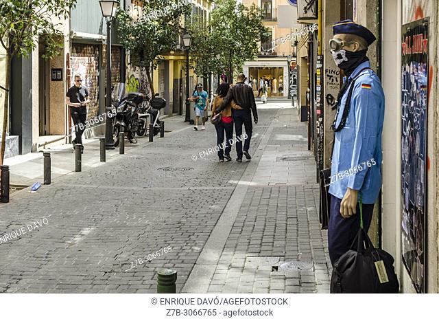 Street scene, Malasaña quarter, Madrid city, Spain