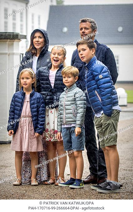 Queen Margrethe, Crown Prince Frederik, Crown Princess Mary, Prince Christian, Princess Isabella, Prince Vincent and Princess Josephine of Denmark attend the...