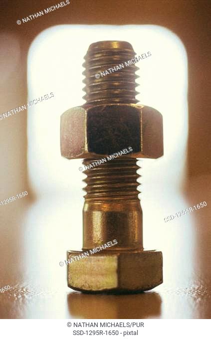 Close-up of a nut and bolt