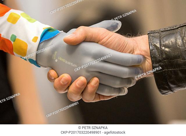 Presentation of Bionic hand manufactured by the company Touch Bionics of Britain in Ostrava, Czech Republic, March 22, 2017. (CTK Photo/Petr Sznapka)