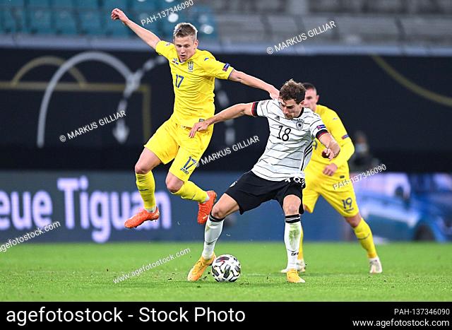 duels, duel between Oleksandr Sintschenko (Ukraine) and Leon Goretzka (Germany). GES / Football / UEFA Nations League: Germany - Ukraine