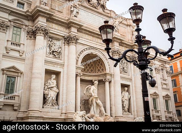 The majestic Trevi fountain in Rome Italy