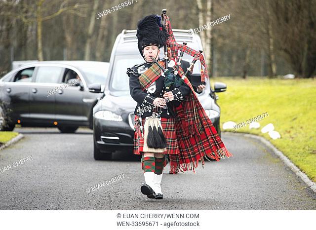 The Scots guards attend the funeral of 97 year old William McLelland a WW2 veteran who has died without family in North Lanarkshire