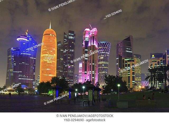 Doha at Night, Qatar