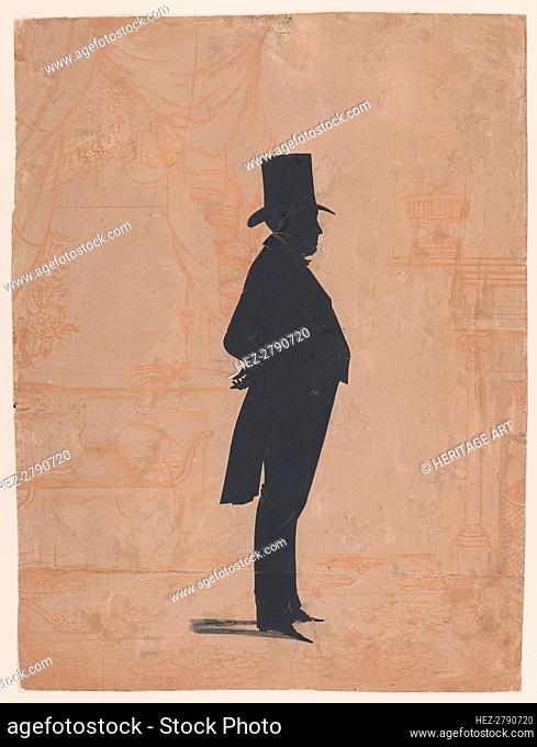 Silhouette of an unknown man in a top hat and tails, 1828-83. Creator: William Henry Brown