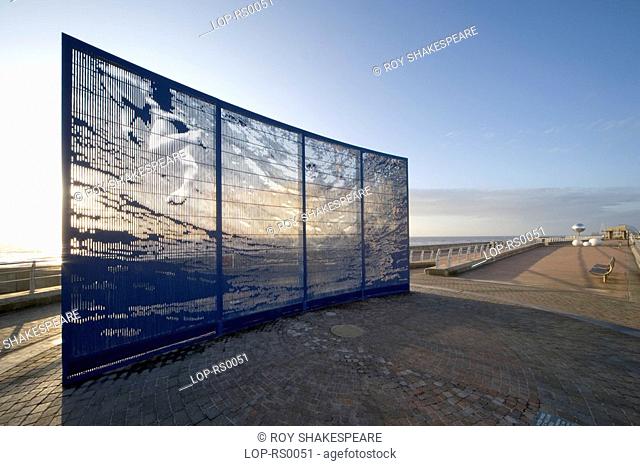 England, Lancashire, Blackpool, Commissioned art work 'Water Wings' by Bruce Williams situated on the Blackpool promenade