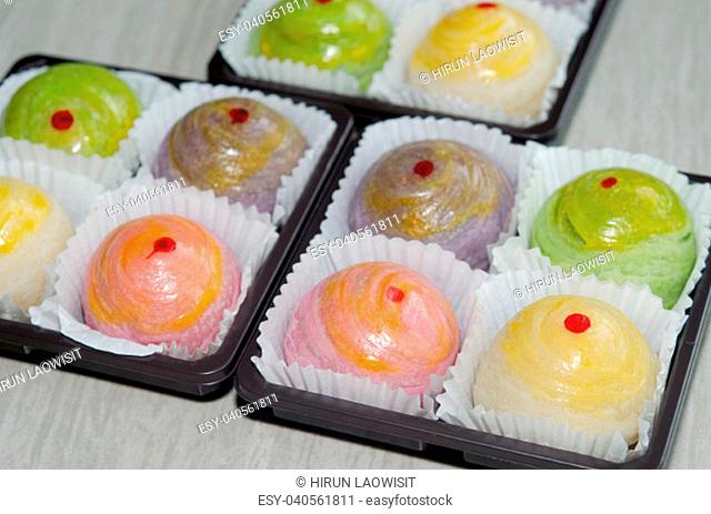 Asian Traditional Dessert, Moon Cake, Thai Cake or Chinese Pastry. Delicious Dessert