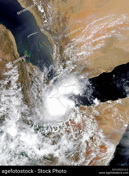 Tropical Cyclone Sagar Hits the Middle East. Elements of this image are furnished by NASA