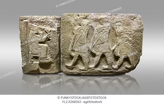 Alaca Hoyuk Sphinx Gate Hittite monumental relief sculpted orthostat stone panel. Andesite. Alaca, Corum, 1399 - 1301 B. C