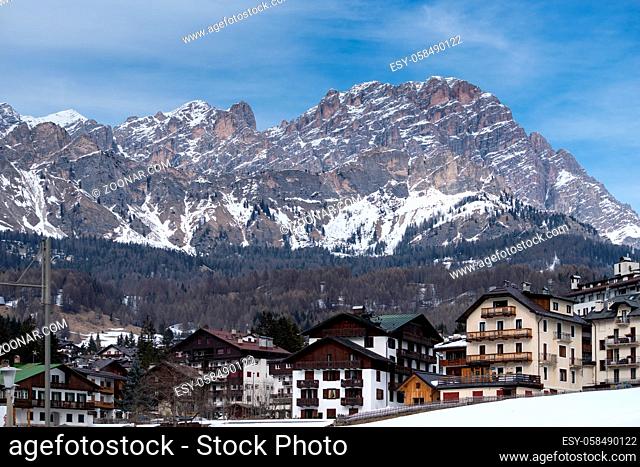View of Cortina d'Ampezzo Province of Belluno Italy