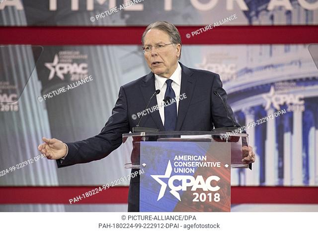 Wayne LaPierre, executive vice president of the National Rifle Association, speaks at the Conservative Political Action Conference (CPAC) at the Gaylord...