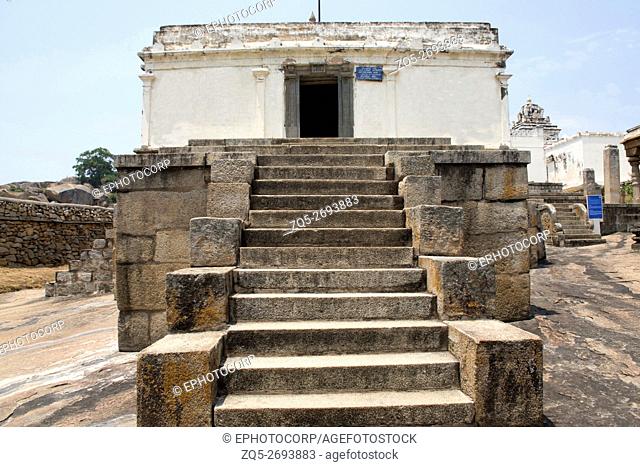 Front view of Shantishwara Basadi, Chandragiri hill, Sravanabelgola, Karnataka, India