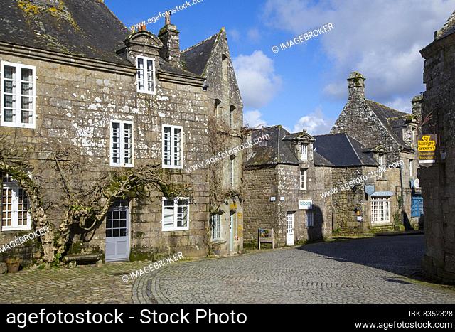 Locronan, named one of the most beautiful villages in France, Finistere department, Brittany region, France, Europe