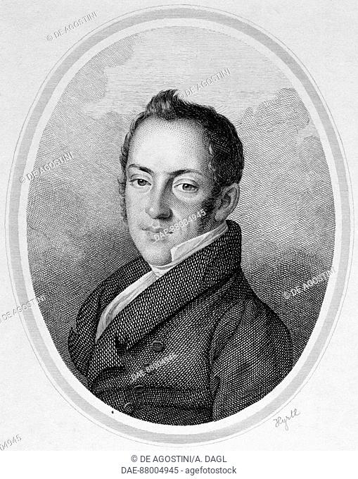 Portrait of Saverio Mercadante (Altamura, 1795-Naples, 1870), Italian composer. Engraving.  Vienna, Historisches Museum Der Stadt Wien (History Museum)