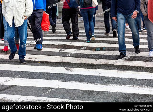 pedestrian crossing in the modern city