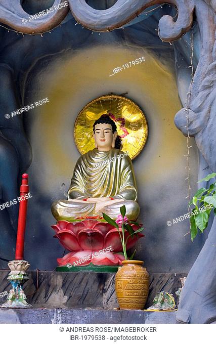 Buddha statue, Quoc Tu Pagoda, Ho Chi Minh City, Saigon, Vietnam, Southeast Asia, Asia