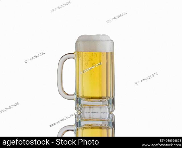 glass of yellow beer on white background - 3d rendering