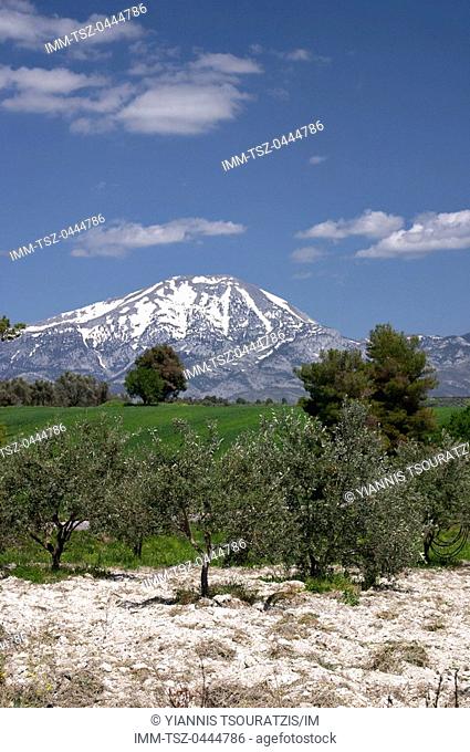 View of Mount Dirfi. Halkida, Evia, Central Greece, Europe