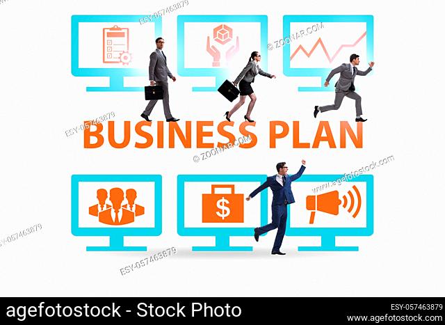 Business plan concept with the businessman