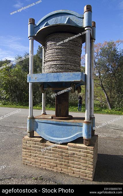 View of an old pressing unit for olive production