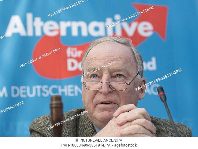 04 March 2018, Germany, Berlin: The leader of the parliamentary group of the Alternative for Germany (AfD) in the German Bundestag, Alexander Gauland