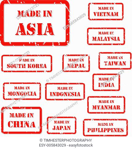 Made In Asia Stamps