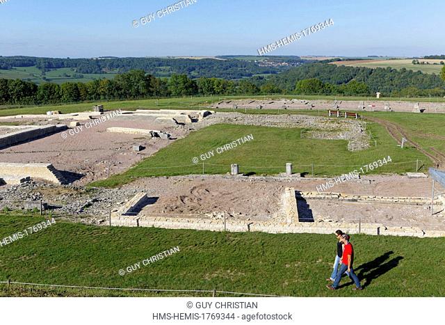 France, Cote d'Or, Alise Sainte Reine, Alesia museum park, Gallo Roman city vestiges on mont Auxois