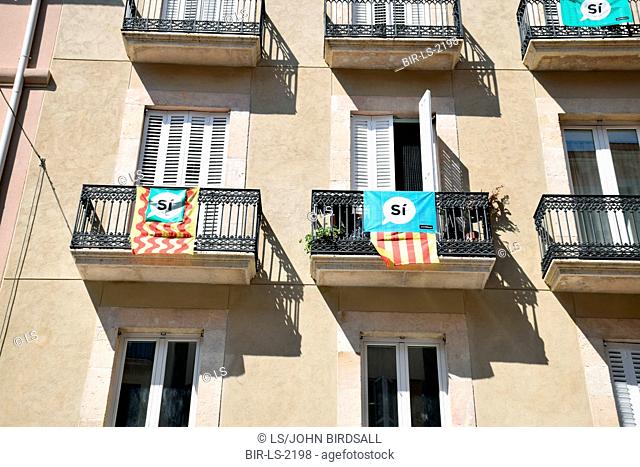 Catalonia, Spain Sep 2017. Tarragona. On 1 October Catalans will go to the polls to vote in a referendum on whether to secede from Spain and form an independent...